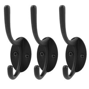 Kitchen Cabinet Wall Door Clothes Key Hat Bag Hanger Hook Holder 3pcs Black